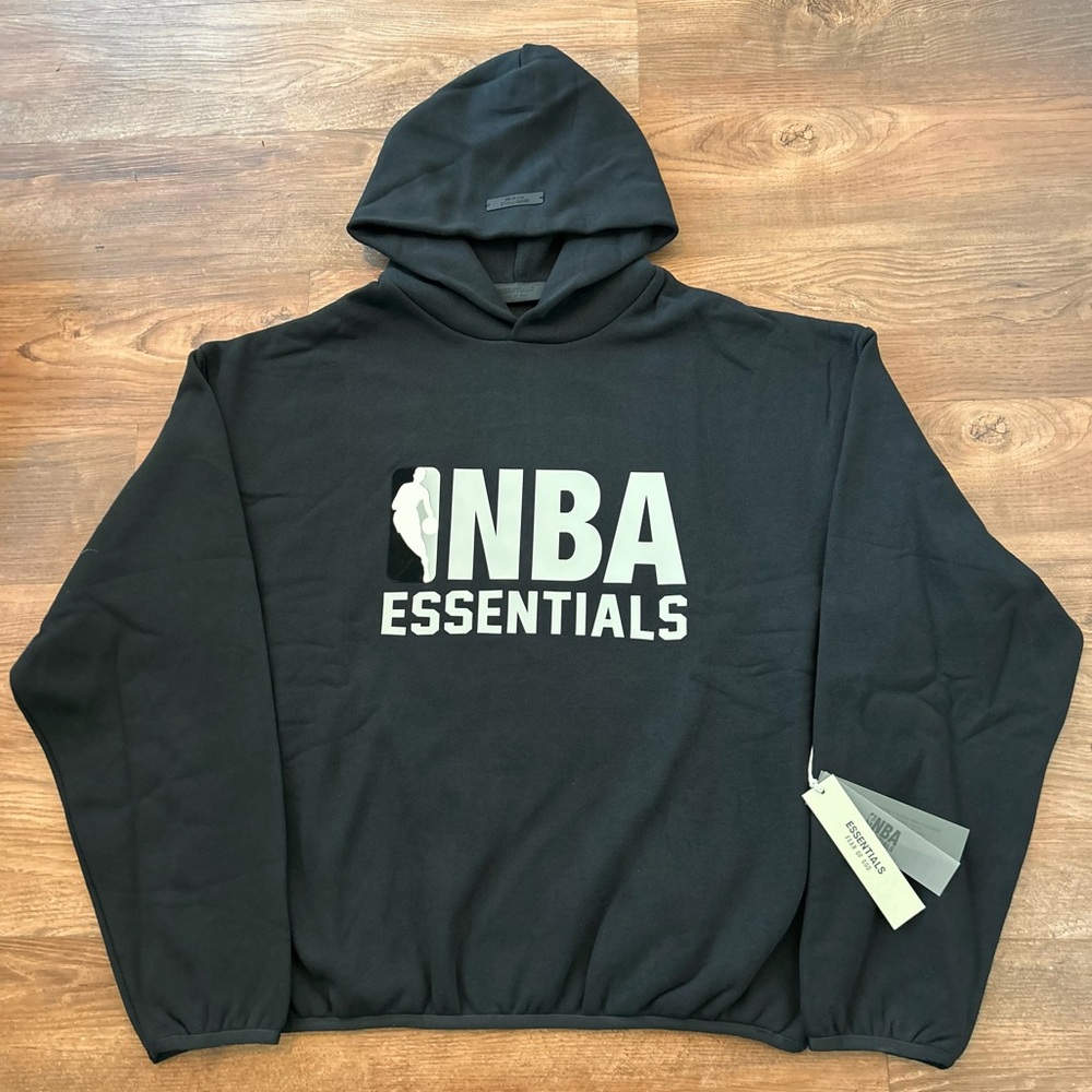 New Authentic Fear of God NBA Essentials Black Hoodie Size XS, S, M, L